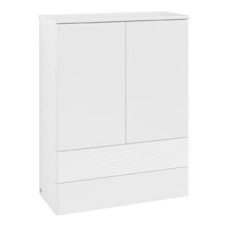 V&B Highboard avec structure de façade Antao 81,4x104x35,6cm, laque WBP, blanc mat laqué