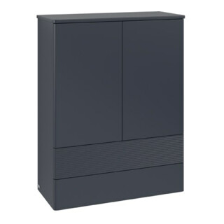 V&B Highboard avec structure de façade Antao 81,4x104x35,6cm, laque WBP, bleu moyen avec laque