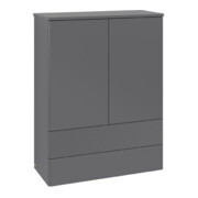 V&B Highboard mit Frontstruktur Antao 81,4x104x35,6cm, WBP Lac, Anthrac. m Lac