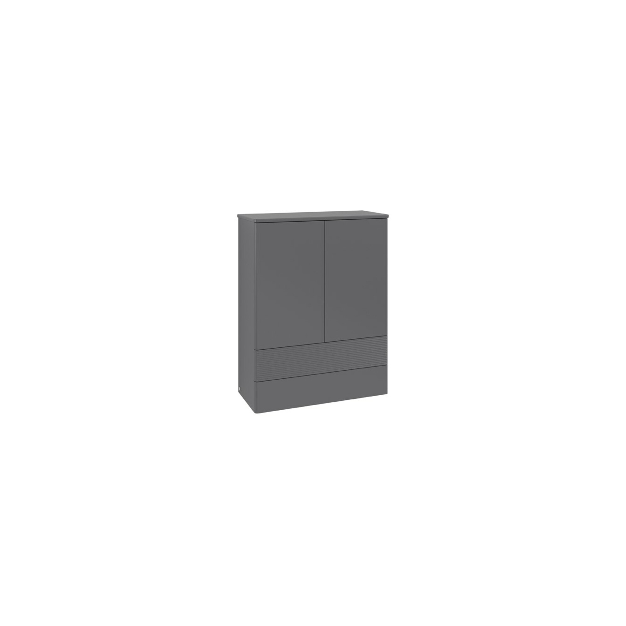 V&B Highboard mit Frontstruktur Antao 81,4x104x35,6cm, WBP Lac, Anthrac. m Lac ; Villeroy & Boch