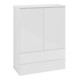 V&B Highboard mit Frontstruktur Antao 81,4x104x35,6cm, WBP Lac, glo wh. Lac-1