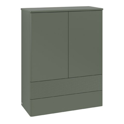 V&B Highboard mit Frontstruktur Antao 81,4x104x35,6cm, WBP Lac, lea gre. m Lac