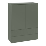 V&B Highboard mit Frontstruktur Antao 81,4x104x35,6cm, WBP Lac, lea gre. m Lac