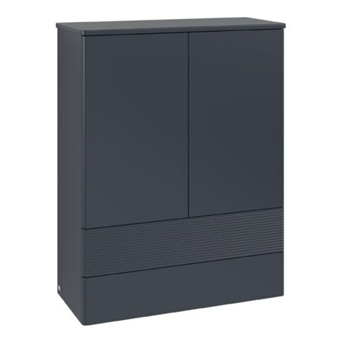 V&B Highboard mit Frontstruktur Antao 81,4x104x35,6cm, WBP Lac, md bl. m Lac
