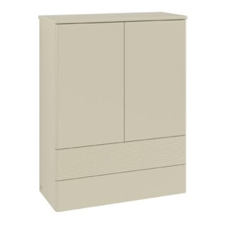 V&B Highboard mit Frontstruktur Antao 81,4x104x35,6cm, WBP Lac, si Gr m Lac
