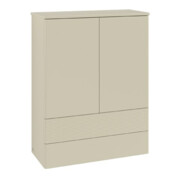 V&B Highboard mit Frontstruktur Antao 81,4x104x35,6cm, WBP Lac, si Gr m Lac
