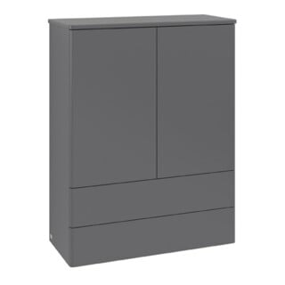 V&B Highboard ohne Frontstruktur Antao 81,4x104x35,6cm, WBP Lac, Anthrac. m Lac