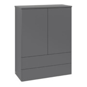 V&B Highboard ohne Frontstruktur Antao 81,4x104x35,6cm, WBP Lac, Anthrac. m Lac
