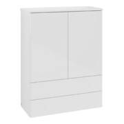 V&B Highboard ohne Frontstruktur Antao 81,4x104x35,6cm, WBP Lac, glo wh. Lac