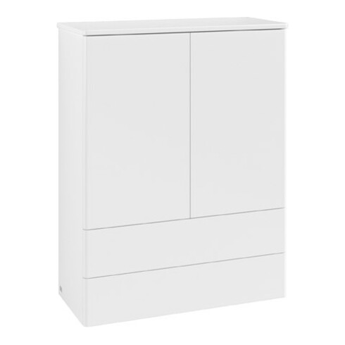 V&B Highboard ohne Frontstruktur Antao 81,4x104x35,6cm, WBP Lac, wh. m Lac