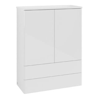 V&B Highboard sans structure de façade Antao 81,4x104x35,6cm, laque WBP, blanc brillant