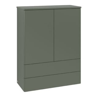 V&B Highboard sans structure de façade Antao 81,4x104x35,6cm, laque WBP, lea gre. m laque