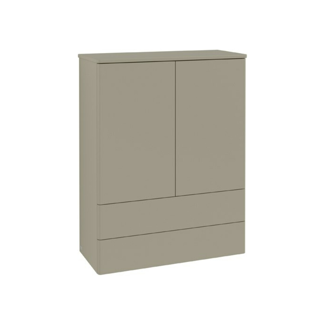 V&B Highboard sans structure de façade, avec éclairage Antao 81,4x104x35,6cm, WBP Lac, blanc avec Lac