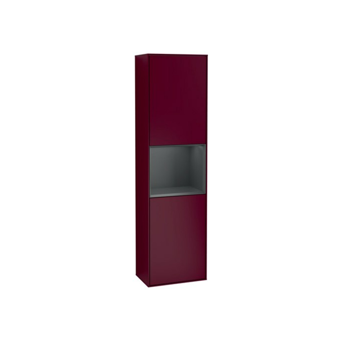 V&B Hochschrank Éclairage mural Finion 41,8x151,6 cm, gauche, étagère avec porte en verre, blanc, mat