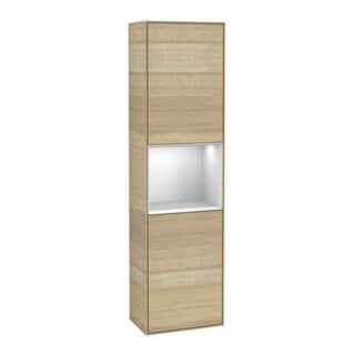 V&B Hochschrank Éclairage mural Finion 41,8x151,6cm, gauche, étagère blanche avec laque, Oa ven