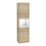 V&B Hochschrank Finion 41,8x151,6cm, l, Reg glo wh. Lac, Oa ven