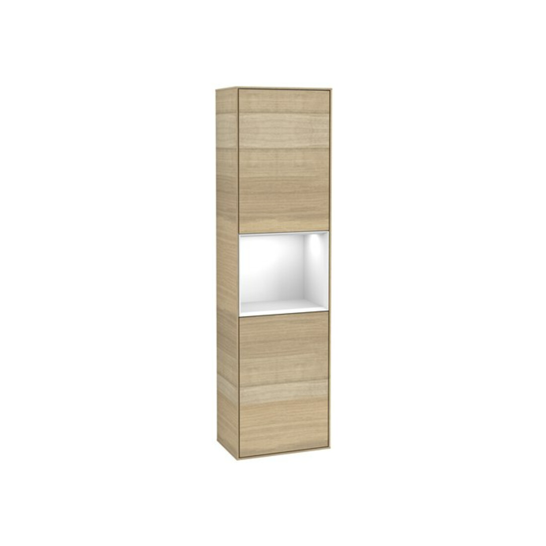 V&B Hochschrank Finion 41,8x151,6cm, l, Reg glo wh. Lac, Oa ven