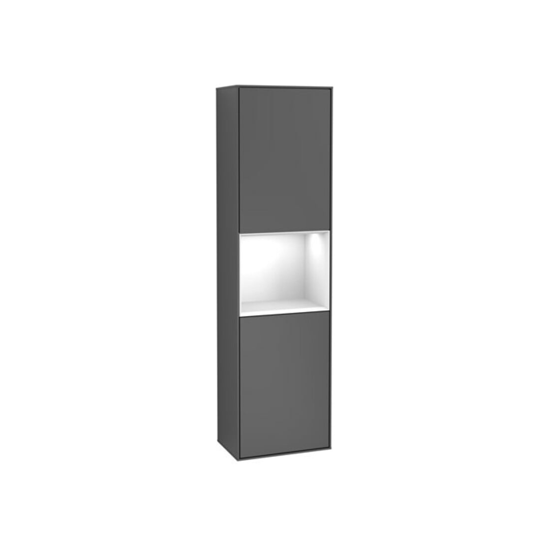 V&B Hochschrank Finion 41,8x151,6cm, l, Rg g w Lac, Anthrac. m