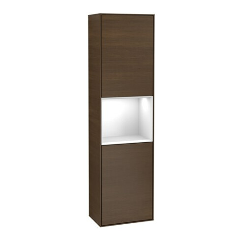 V&B Hochschrank Finion 41,8x151,6cm, l, Rg glo wh. Lac, wal ven