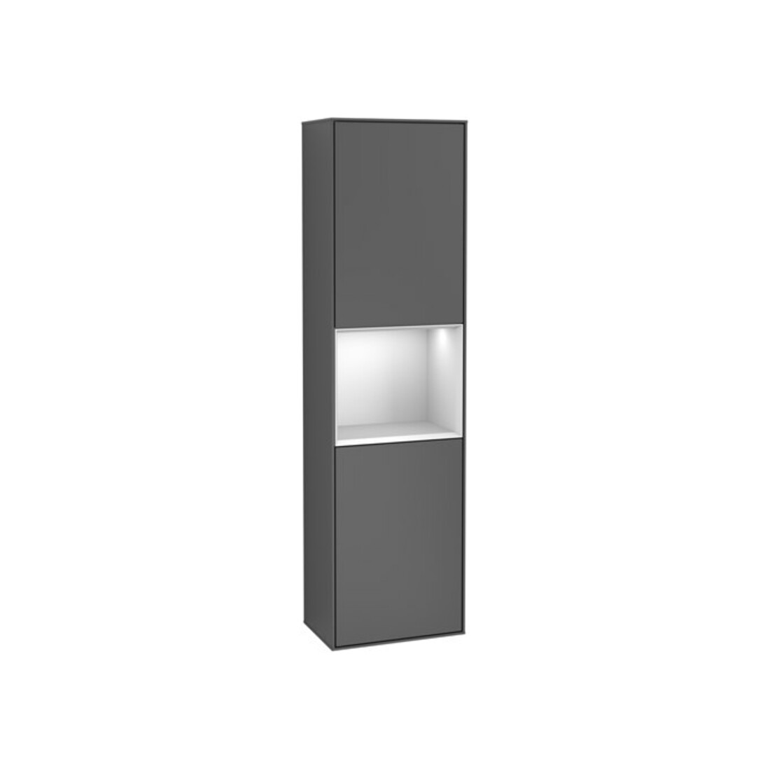 V&B Hochschrank Finion 41,8x151,6cm, l, Rg si G m La, wh. m Lac