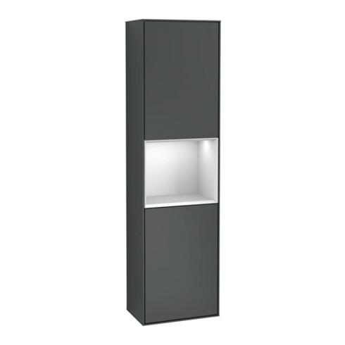V&B Hochschrank Finion 41,8x151,6cm, l, Rg w m La, md bl. m Lac