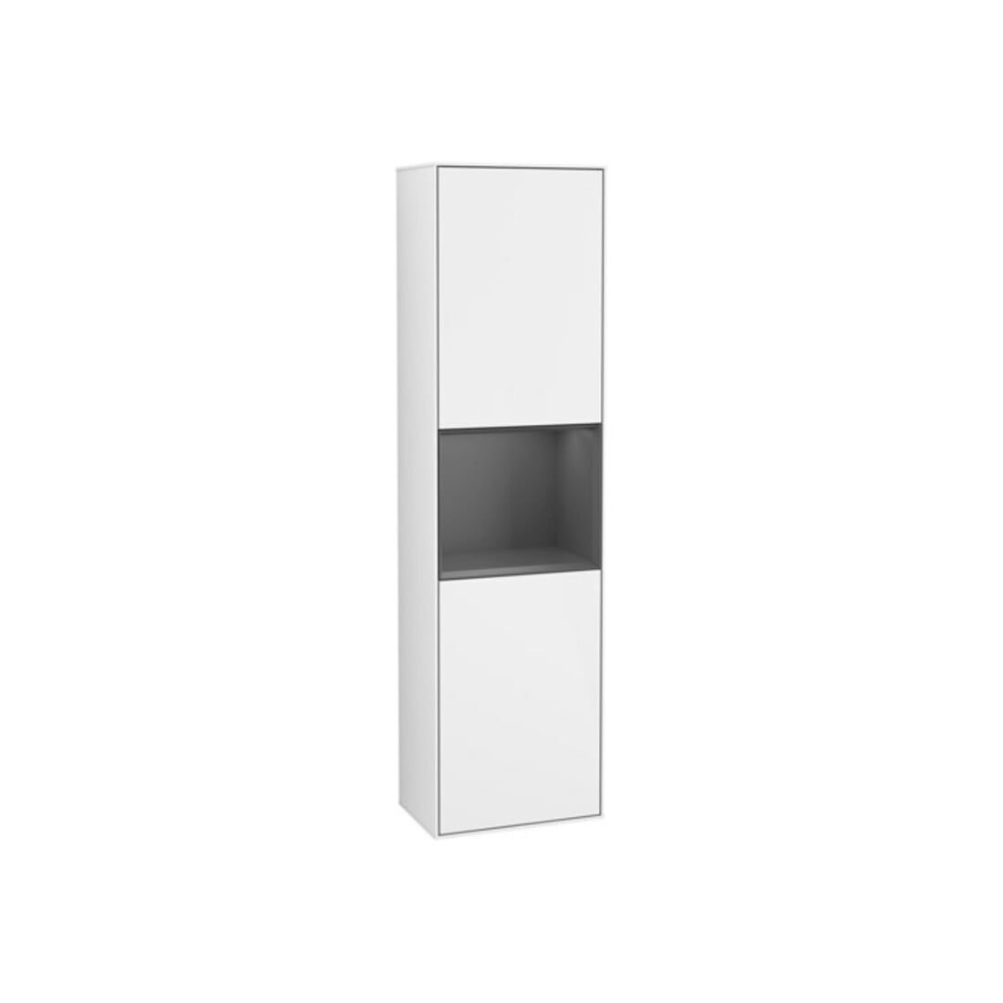 V&B Hochschrank Finion 41,8x151,6cm, r, Rg A m Lac, glo wh. Lac