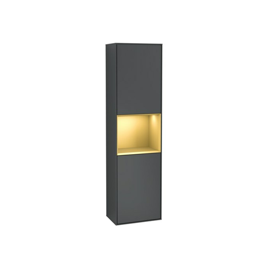 V&B Hochschrank Finion 41,8x151,6cm, r, Rg g m La, md bl. m Lac