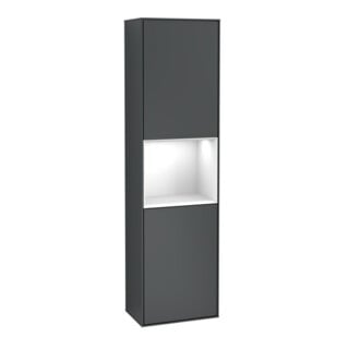 V&B Hochschrank Finion 41,8x151,6cm, r, Rg g w La, md bl. m Lac