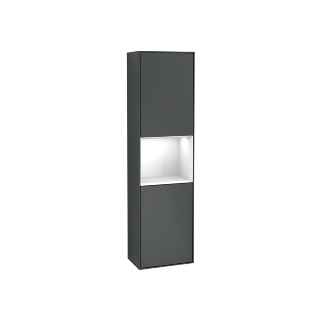 V&B Hochschrank Finion 41,8x151,6cm, r, Rg g w La, md bl. m Lac