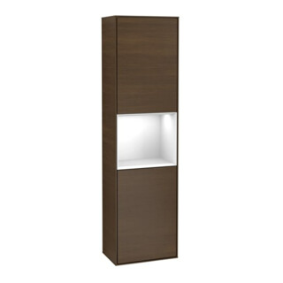 V&B Hochschrank Finion 41,8x151,6cm, r, Rg glo wh. Lac, wal ven