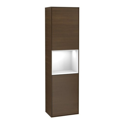 V&B Hochschrank Finion 41,8x151,6cm, r, Rg glo wh. Lac, wal ven