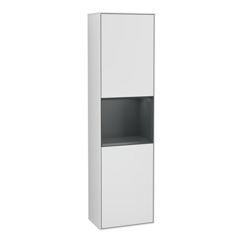 V&B Hochschrank Finion 41,8x151,6cm, r, Rg md b m La, wh. m Lac