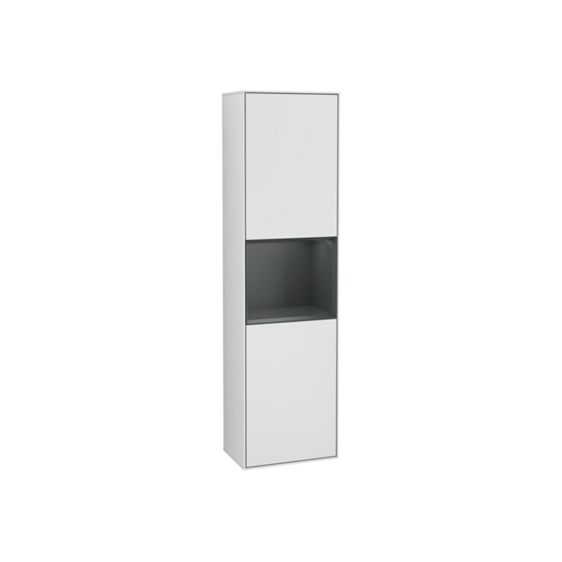 V&B Hochschrank Finion 41,8x151,6cm, r, Rg md b m La, wh. m Lac