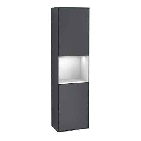 V&B Hochschrank Finion 41,8x151,6cm, r, Rg w m La, md bl. m Lac