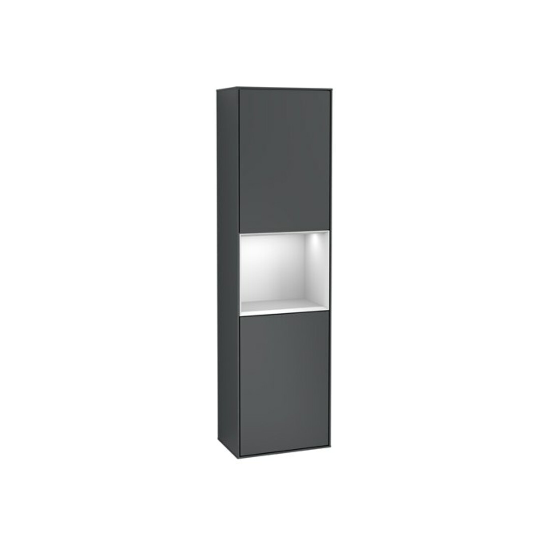 V&B Hochschrank Finion 41,8x151,6cm, r, Rg w m La, md bl. m Lac