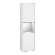 V&B Hochschrank Finion 41,8x151,6cm, r, Rg w m Lac, glo wh. Lac