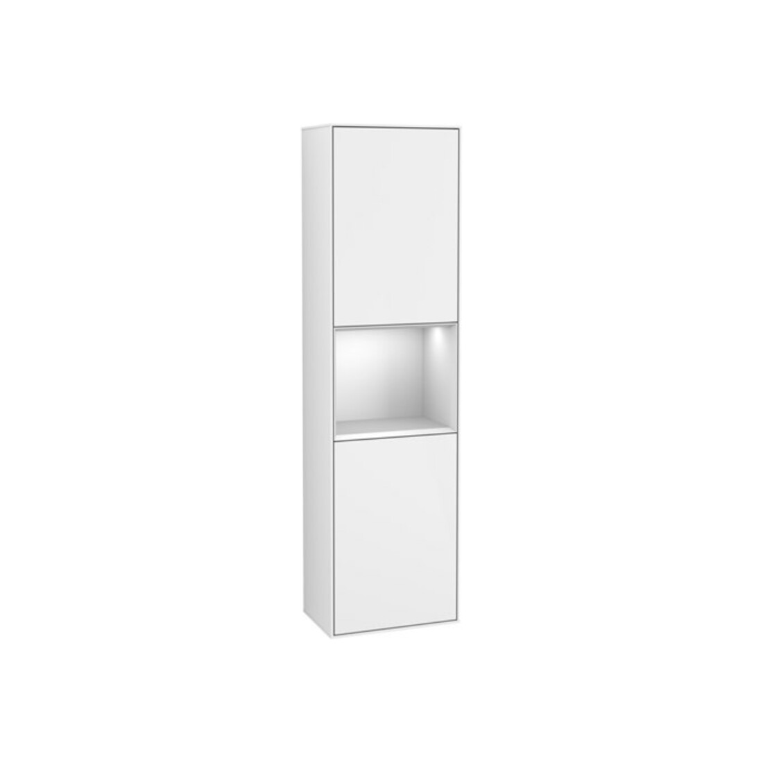 V&B Hochschrank Finion 41,8x151,6cm, r, Rg w m Lac, glo wh. Lac