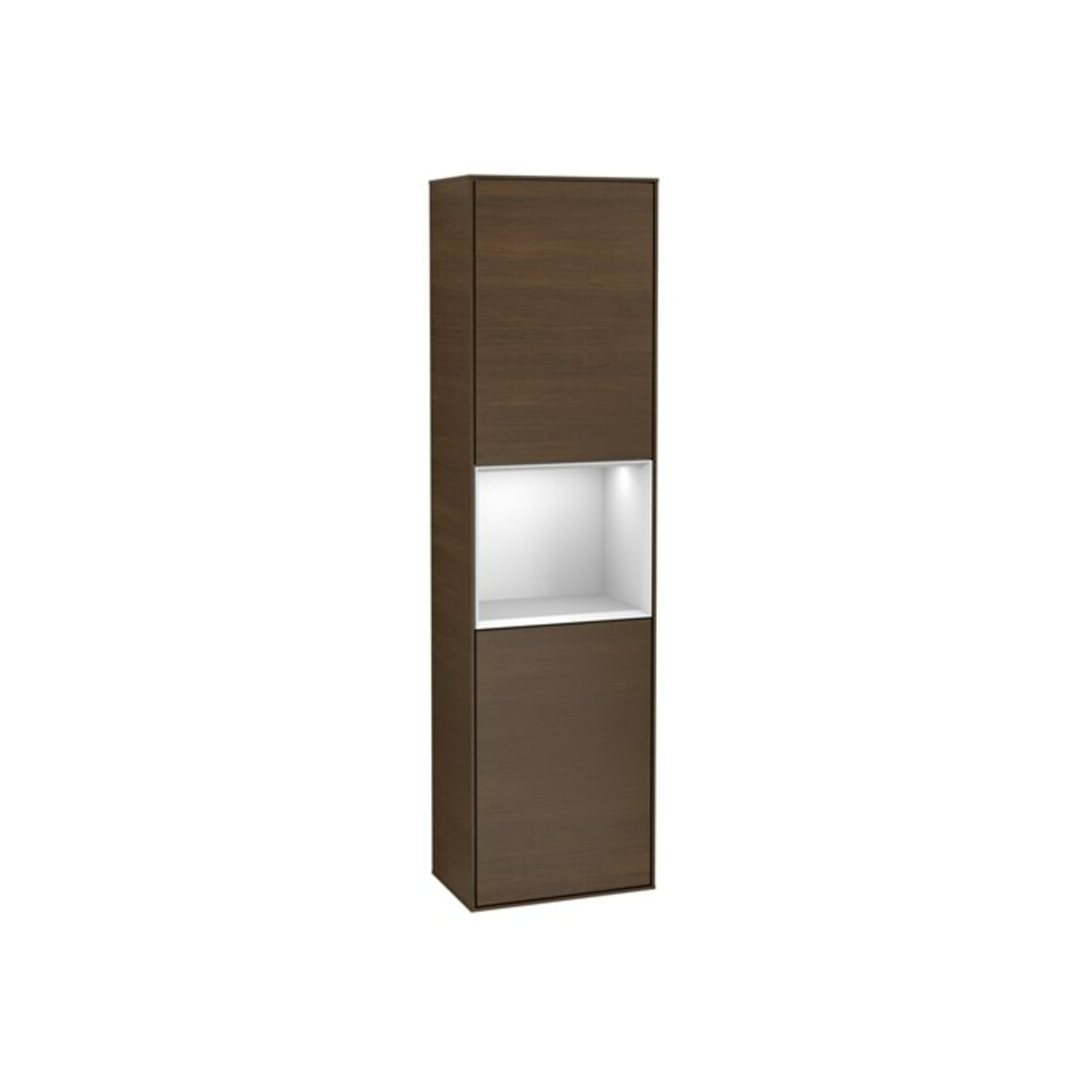 V&B Hochschrank Finion 41,8x151,6cm, re, Reg wh. m Lac, wal ven