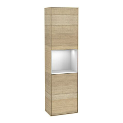 V&B Hochschrank Wandbeleuchtung Finion 41,8x151,6cm, li, Reg wh. m Lac, Oa ven