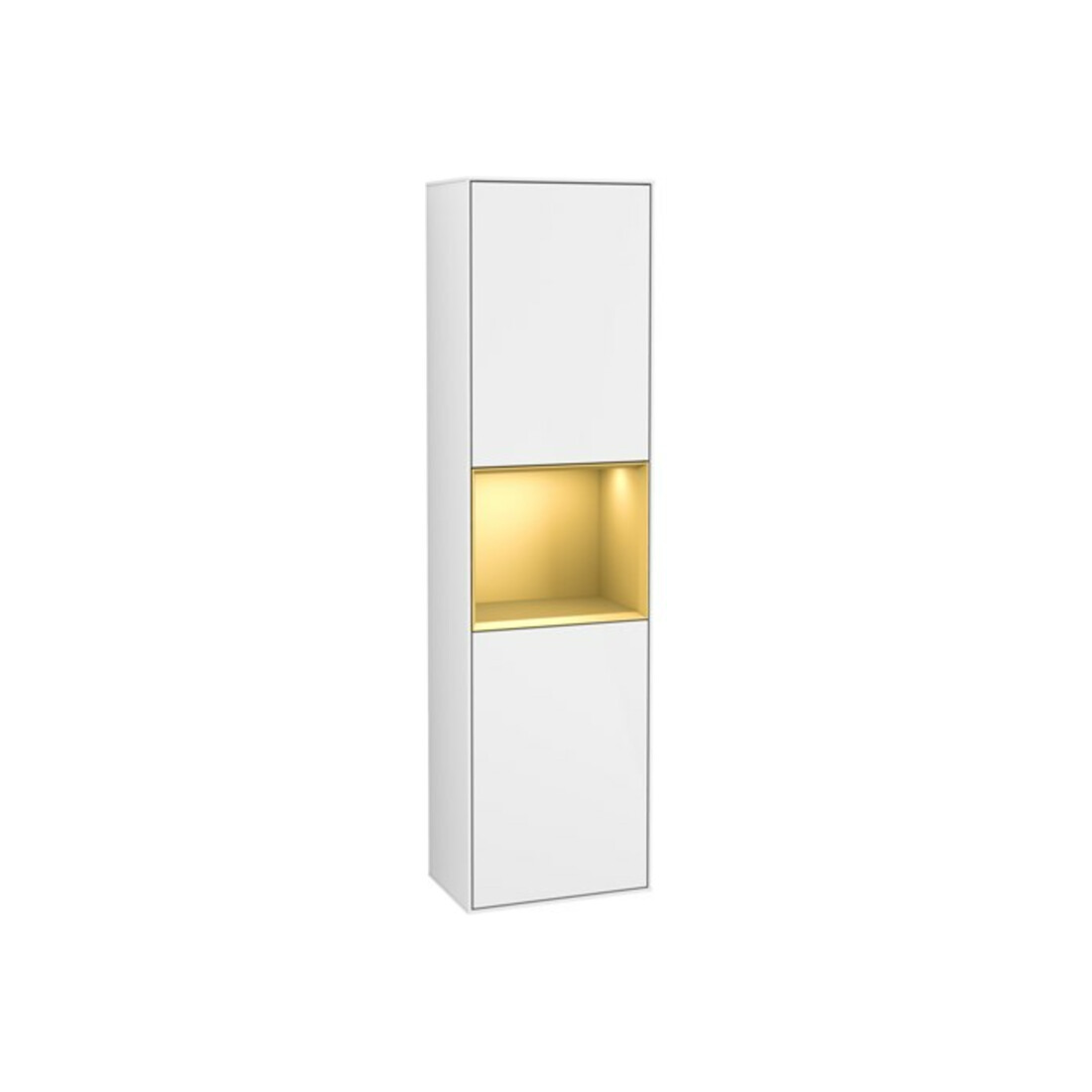 V&B Hochschrank Wandbeleuchtung Finion 41,8x151,6cm, r, Rg g m Lac, glo wh. Lac