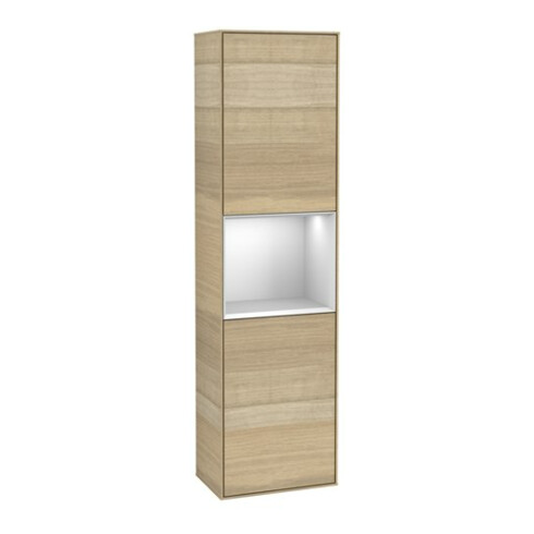 V&B Hochschrank Wandbeleuchtung Finion 41,8x151,6cm, re, Reg wh. m Lac, Oa ven