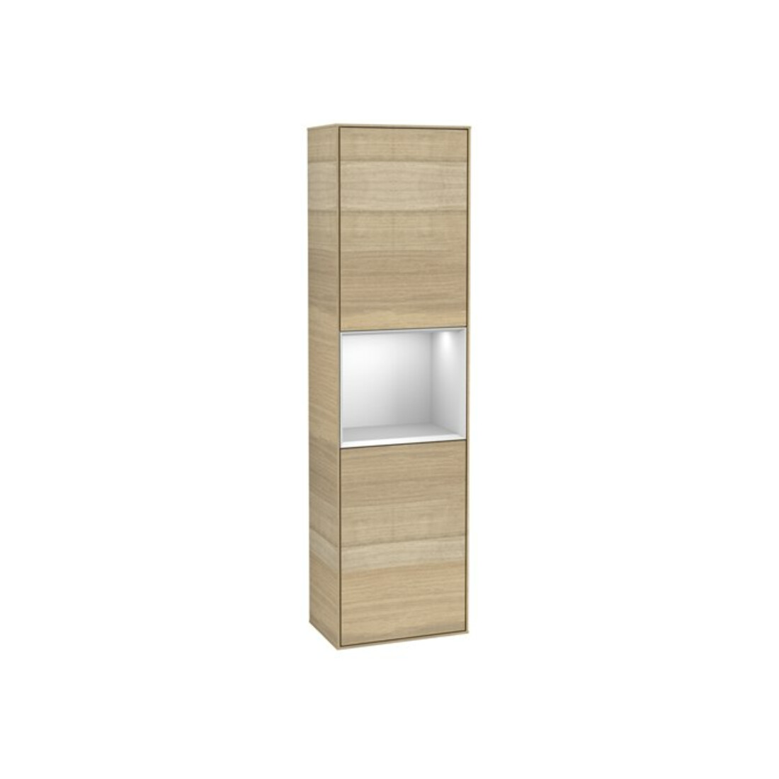 V&B Hochschrank Wandbeleuchtung Finion 41,8x151,6cm, re, Reg wh. m Lac, Oa ven