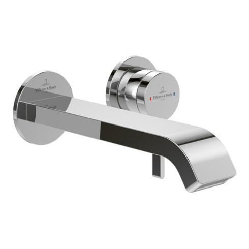 V&B Kit de montage complet Dawn Mitigeur lavabo encastré 2 trous, sans garniture vidage, montage mural, chrome