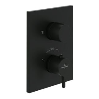 V&B Kit de montage prêt Conum UP-Thermostat avec 1 réglage de débit, blanc, avec bleu