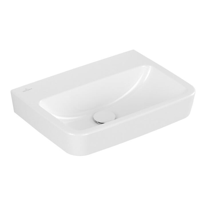 V&B Lavabo à main O.NOVO 50x37cm, carré, sans trou, blanc C-plus