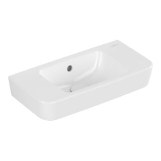 V&B Lavabo à main O.NOVO Compact 50x25 cm, avec trop-plein, sans trou de robinet, blanc C-plus