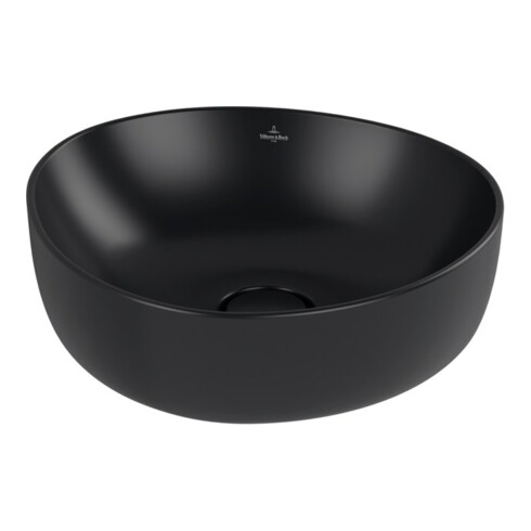 V&B Lavabo à poser ANTAO 40x39,5 cm, asym., sans trop-plein, P black C-plus