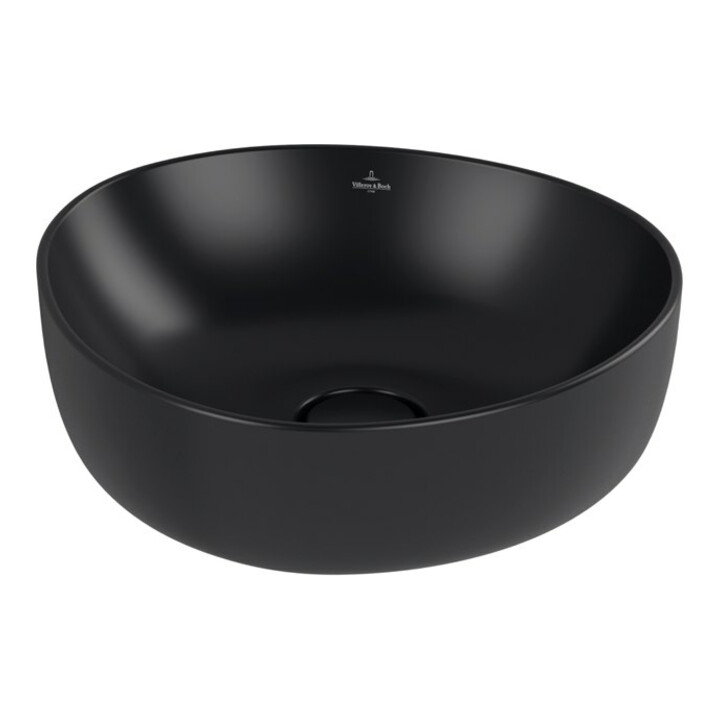 V&B Lavabo à poser ANTAO 40x39,5 cm, asym., sans trop-plein, P black C-plus