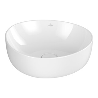 V&B Lavabo à poser ANTAO 40x39,5cm, asym., sans trop-plein, blanc C-plus