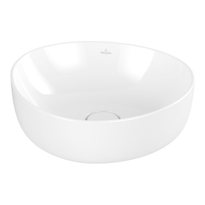 V&B Lavabo à poser ANTAO 40x39,5cm, asym., sans trop-plein, blanc C-plus